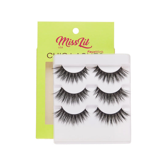 3-Pair Faux Mink Eyelashes - Chic Lashes Collection #12